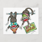 Carte Postale Allons-y - Sock Monkeys (Devant)