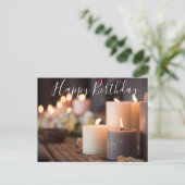 Carte Postale Allumage de bougies pour les vœux d'anniversaire (Debout devant)