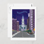 Carte postale allumée de ville (Devant / Derrière)