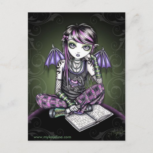 Carte Postale Ally Bat Winging Emo Ipod Fairy (Devant)