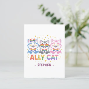 Carte Postale Ally Cat - Chat joli couleur LGBTQ Pride