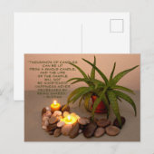 Carte Postale Aloe, bougies et galets de rivière | Citation de b (Devant / Derrière)