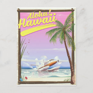 Carte Postale Aloha ! Affiche de voyage de style vintage Hawaï