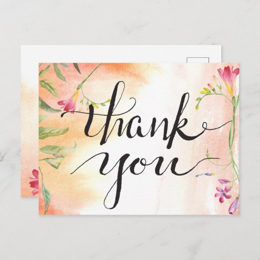 Carte Postale Aloha Boho Mariage Freesia Merci (Devant / Derrière)