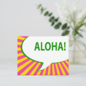 Carte Postale aloha ! : bulle de la bande dessinée (Debout devant)