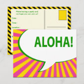 Carte Postale aloha ! : bulle de la bande dessinée (Devant / Derrière)