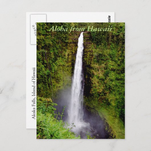 Carte Postale Aloha cascade d'Hawaï (Devant / Derrière)