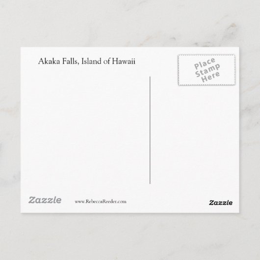 Carte Postale Aloha cascade d'Hawaï (Dos)