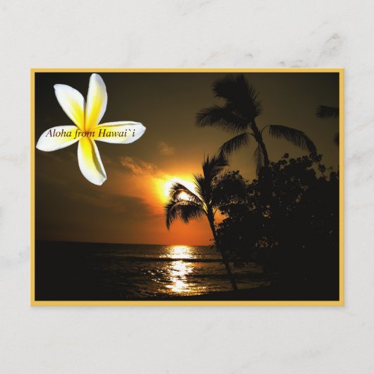 Carte Postale Aloha de Hawaii Plumeria Sunset (Devant)