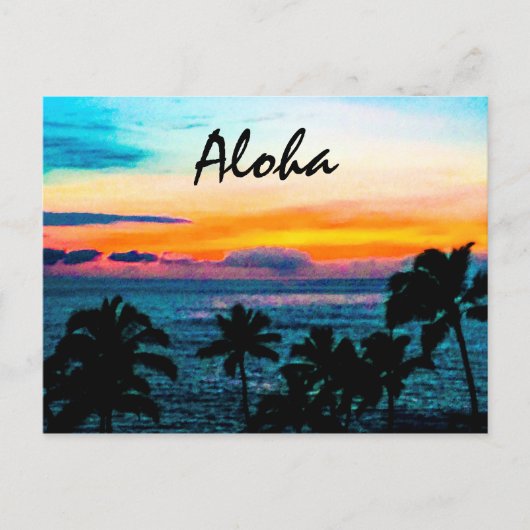 Carte Postale Aloha de Hawaii Tropical (Devant)