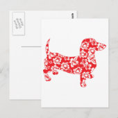 Carte Postale Aloha Doxie Dachshund (Devant / Derrière)