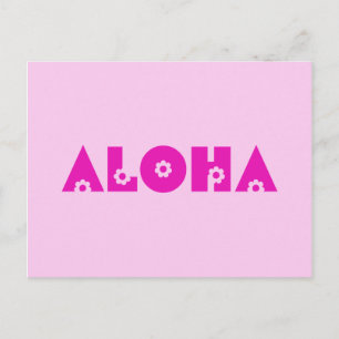 Carte Postale Aloha en rose