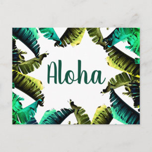 Carte Postale Aloha Feuilles de bananes tropicales