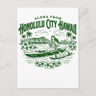 Carte Postale Aloha From Honolulu City Hawaii