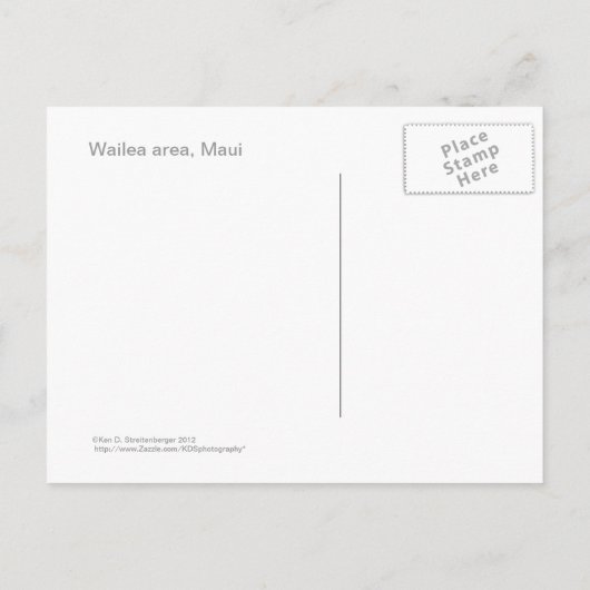 CARTE POSTALE "ALOHA FROM MAUI" (Dos)