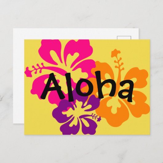 Carte postale Aloha Gras Fleurs (Devant / Derrière)