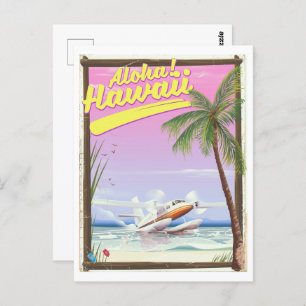 Carte Postale Aloha ! Hawaii affiche de voyage de style Vintage 