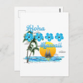 Carte Postale Aloha Hawaii Coucher du soleil de voile (Devant / Derrière)