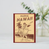 Carte Postale Aloha Hawaii Hula Girl (Debout devant)