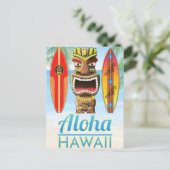 Carte Postale Aloha Hawaii Tiki Statue (Debout devant)