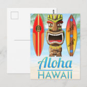 Carte Postale Aloha Hawaii Tiki Statue (Devant / Derrière)