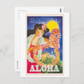 Carte Postale Aloha, Hawaii, Voyage Vintage (Devant / Derrière)