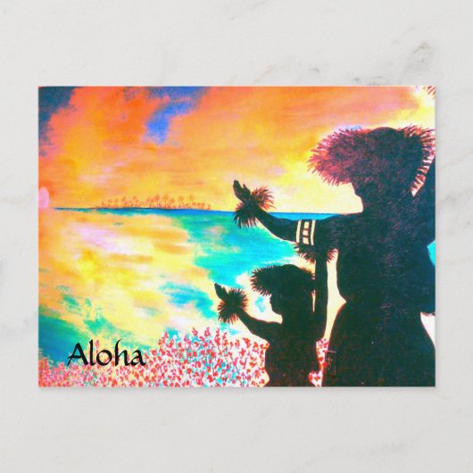 Carte postale Aloha Hawaiian Hula (Devant)
