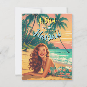 Carte Postale Aloha Hawaiian Travel Style vintage de Hawaii