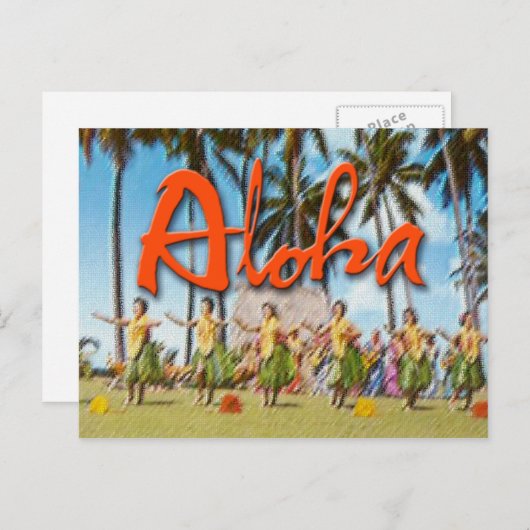 Carte Postale Aloha Hula (Devant / Derrière)