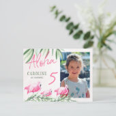 Carte Postale Aloha laisse flamingle tropical PHOTO fête d'anniv (Debout devant)