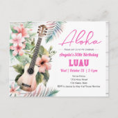 Carte Postale Aloha Luau ukulele Anniversaire Adulte (Devant)