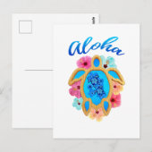 Carte Postale Aloha Tropical Honu Sea Turtle (Devant / Derrière)