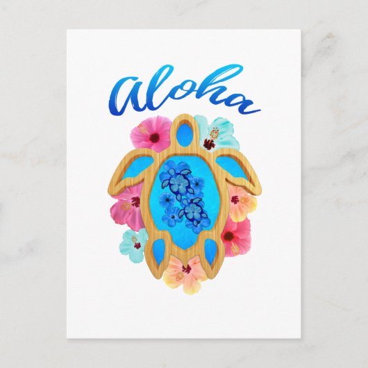 Carte Postale Aloha Tropical Honu Sea Turtle (Devant)