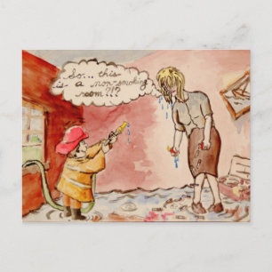 Carte Postale Alors...C'est une chambre non-fumeurs? ! ?