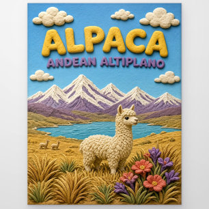 Carte Postale Alpaca Altiplano Andin Moderne KlayKoo