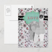 Carte postale Alpaca Love Floral (Devant / Derrière)