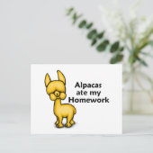 Carte Postale Alpacas a mangé mes devoirs (Debout devant)
