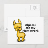 Carte Postale Alpacas a mangé mes devoirs (Devant / Derrière)