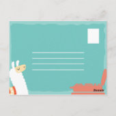 Carte Postale Alpaga Blanc Drôle Voyage (Dos)