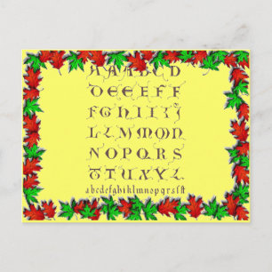 Carte Postale Alpahbet du XIIe siècle