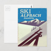Carte Postale Alpbach affiche autrichienne des voyages de ski (Devant / Derrière)