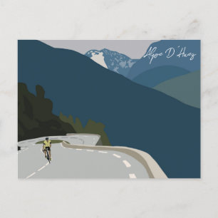 Carte Postale Alpe d’Huez, vélo imprimé numérique