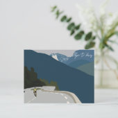 Carte Postale Alpe d’Huez, vélo imprimé numérique (Debout devant)