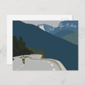 Carte Postale Alpe d’Huez, vélo imprimé numérique (Devant / Derrière)
