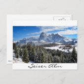 Carte postale Alpe di Siusi en hiver (Devant / Derrière)