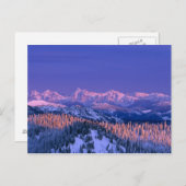Carte Postale Alpenglow frappe les sommets du Glacier (Devant / Derrière)