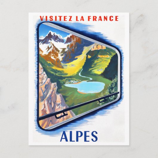 Carte Postale Alpes en train France voyage vintage (Devant)