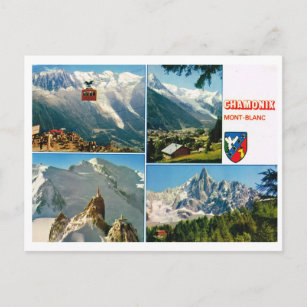 Carte Postale Alpes françaises vintages, Chamonix multiview