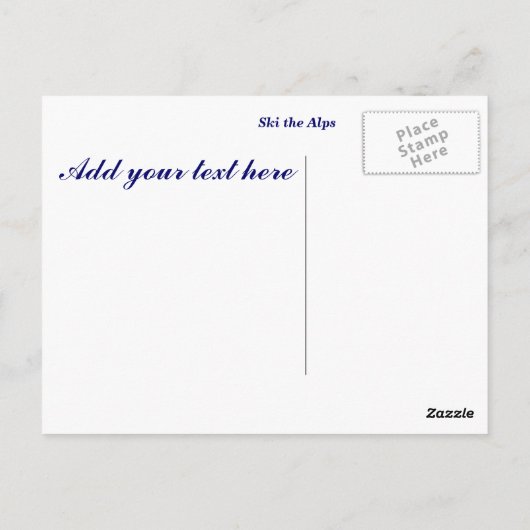 Carte postale Alpes neigeuses (Dos)