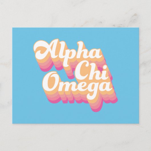Carte Postale Alpha Chi Omega | Écriture Groovy (Devant)